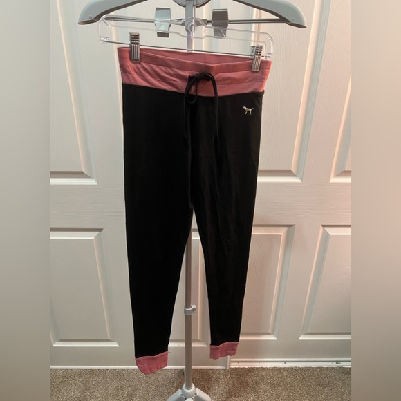 Victoria Secret PINK & Black Cotton Leggings Size XS NWOT - Picture 1 of 7